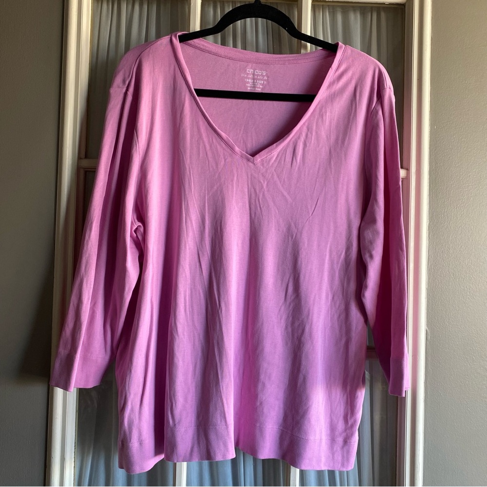 Chico’s Pink V-Neck Ultimate Top